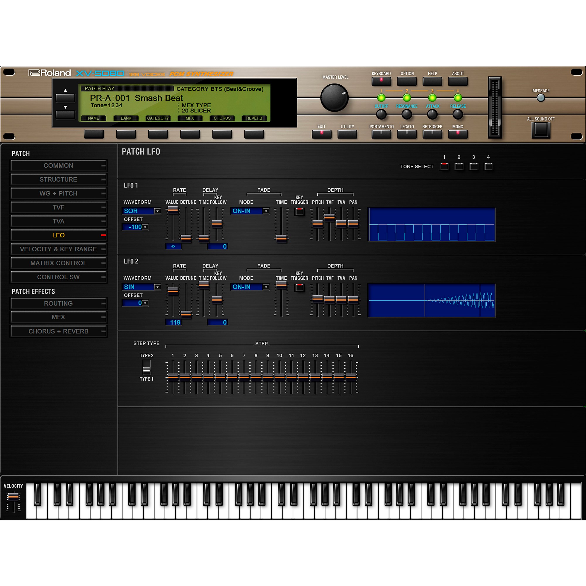 Roland XV-5080 音源モジュール ２Uラックケース 付き　ローランド Roland XV-5080 音源モジュール 2Uラックケース 付き