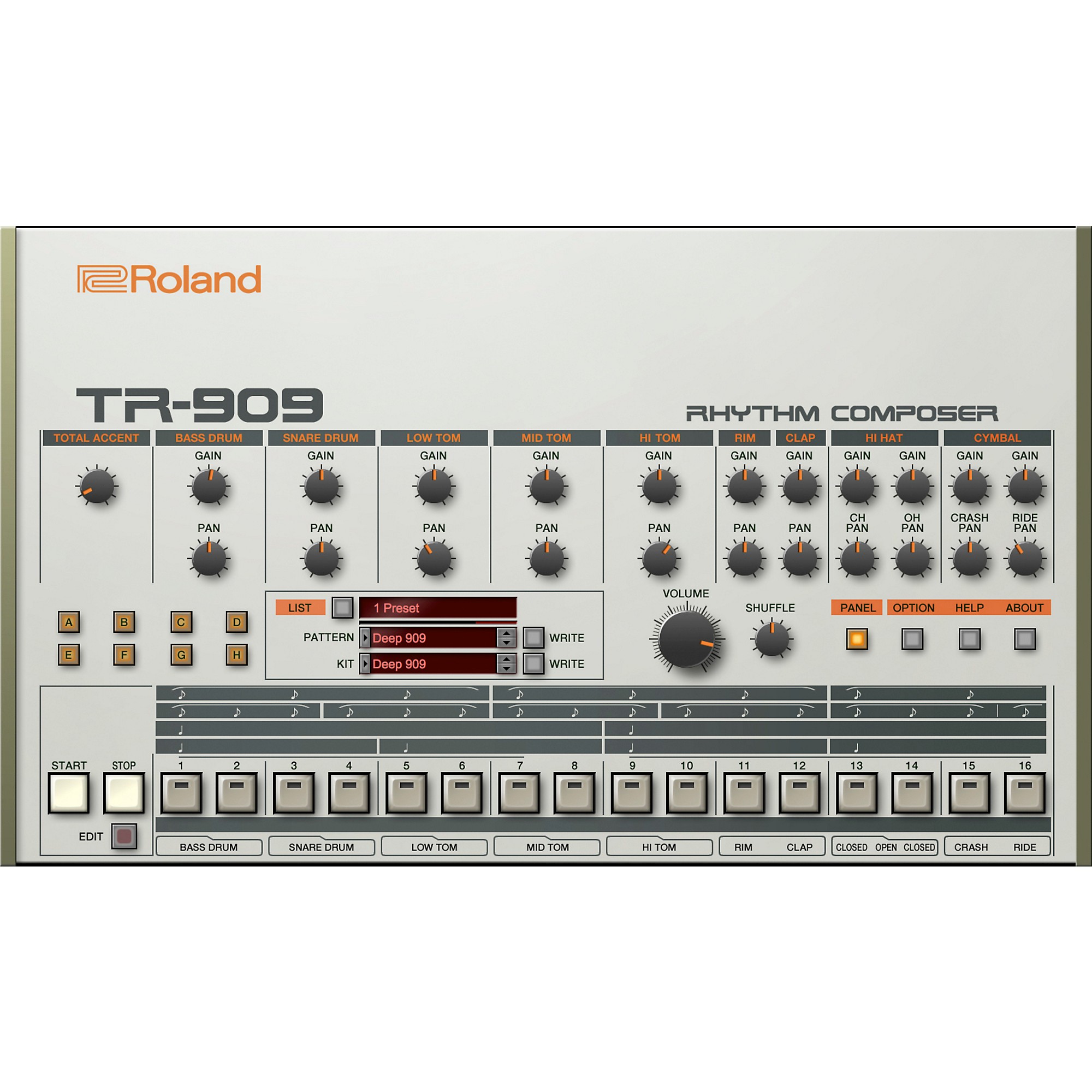 Roland Cloud Cloud TR-909 Software Rhythm Composer (Download