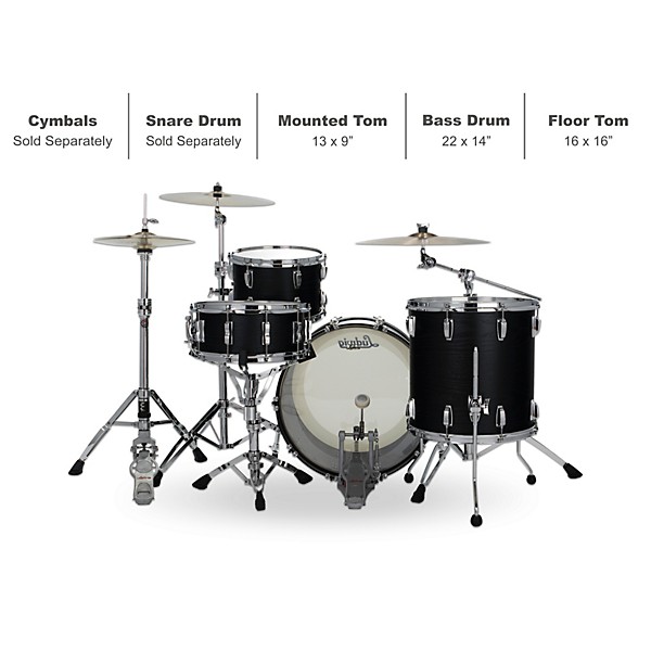 Ludwig Classic Oak 3-Piece Fab Shell Pack With 22" Bass Drum Night Oak