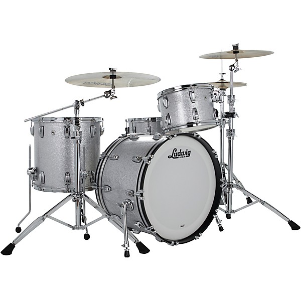 Ludwig Classic Oak 3-Piece Fab Shell Pack With 22" Bass Drum Silver Sparkle