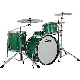 Ludwig Classic Oak 3-Piece Fab Shell Pack With ... Ludwig Classic Oak 3-Piece Fab Shell Pack With 22" Bass Drum Green Sparkle