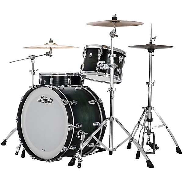 Ludwig Classic Oak 3-Piece Fab Shell Pack With 22" Bass Drum Green Burst