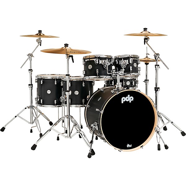 PDP by DW Concept Maple 6-Piece Shell Pack With Chrome Hardware Carbon Fiber