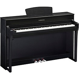 Open Box Yamaha Clavinova CLP-735 console digital piano with bench Level 2 Matte Black 194744857713