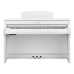 Open Box Yamaha Clavinova CLP-745 console digital piano with bench Level 2 Matte White 197881066314