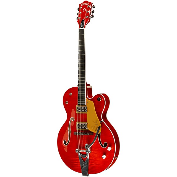 Gretsch Guitars G6120TFM-BSNV Brian Setzer Signature Nashville With Bigsby and Flame Maple Orange Stain