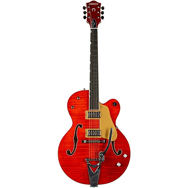 Gretsch Guitars G6120TFM-BSNV Brian Setzer Signature Nashville With Bigsby and Flame Maple Orange Stain