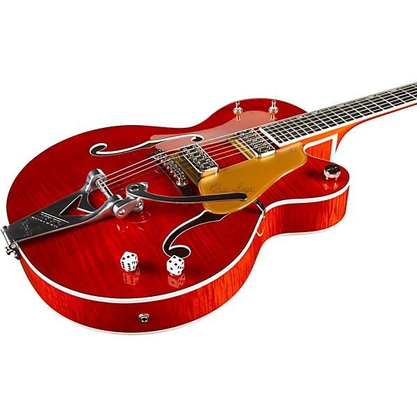 Gretsch Guitars G6120TFM-BSNV Brian Setzer Signature Nashville With Bigsby and Flame Maple Orange Stain