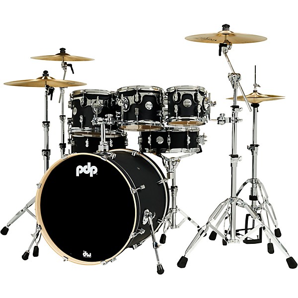 PDP by DW Concept Maple 7-Piece Shell Pack With Chrome Hardware Satin Black