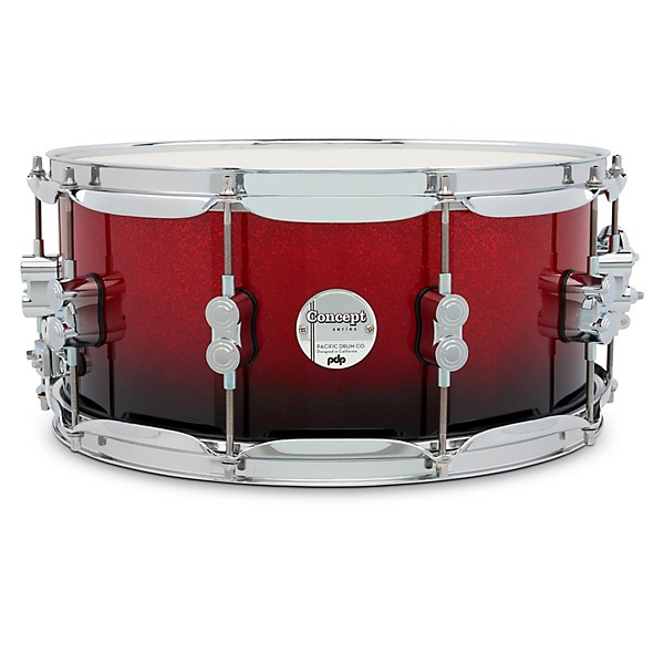 PDP by DW Concept Maple Snare Drum With Chrome Hardware 14 x 6.5 in. Red to Black Fade