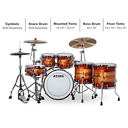 TAMA STAR Bubinga Limited-Edition 5-piece Shell Pack with 22 in. Bass Drum Red Blackwood Burst