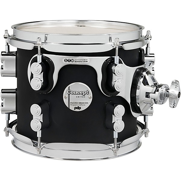 Open Box PDP by DW Concept Maple Rack Tom with Chrome Hardware Level 1 8 x 7 in. Satin Black