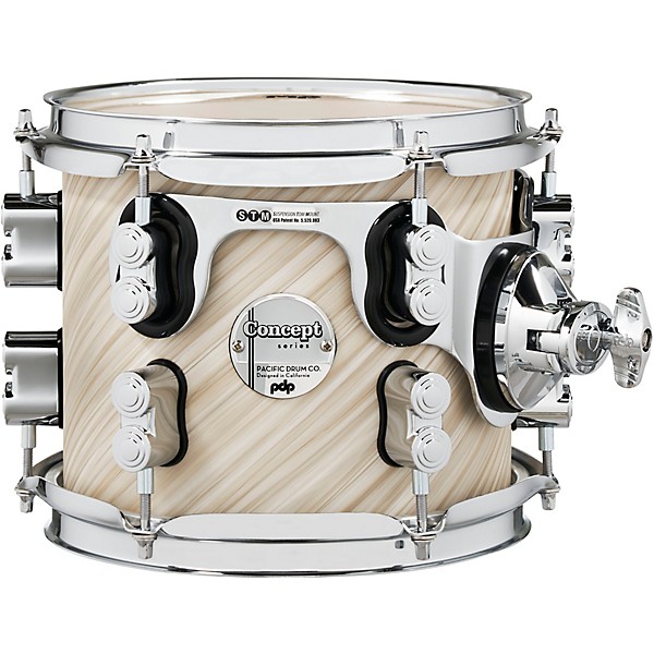 Open Box PDP by DW Concept Maple Rack Tom with Chrome Hardware Level 1 8 x 7 in. Twisted Ivory
