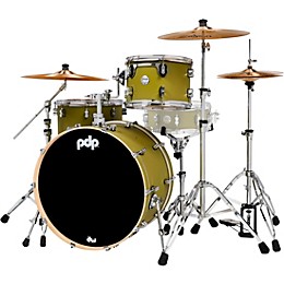 PDP by DW Concept Maple 3-Piece Rock Shell Pack With Chrome Hardware Satin Olive
