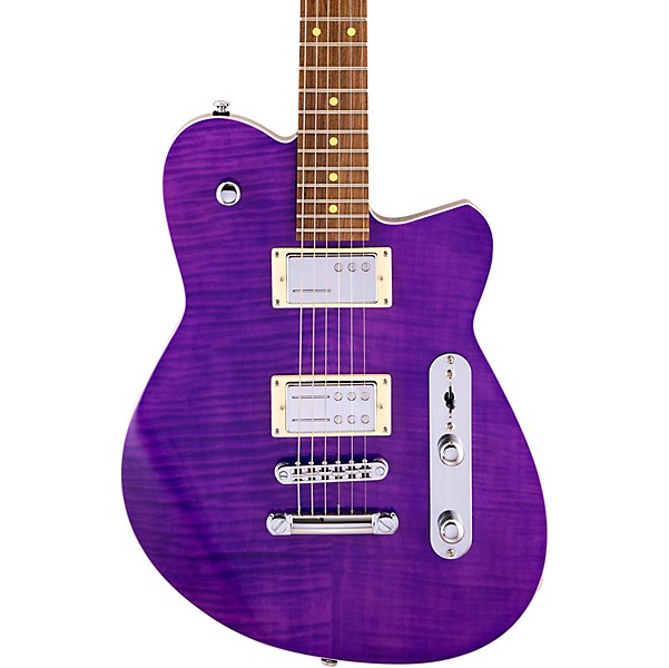 Open Box Reverend Charger RA Dark Roasted Pau Ferro Fingerboard Electric Guitar Level 1 Purple