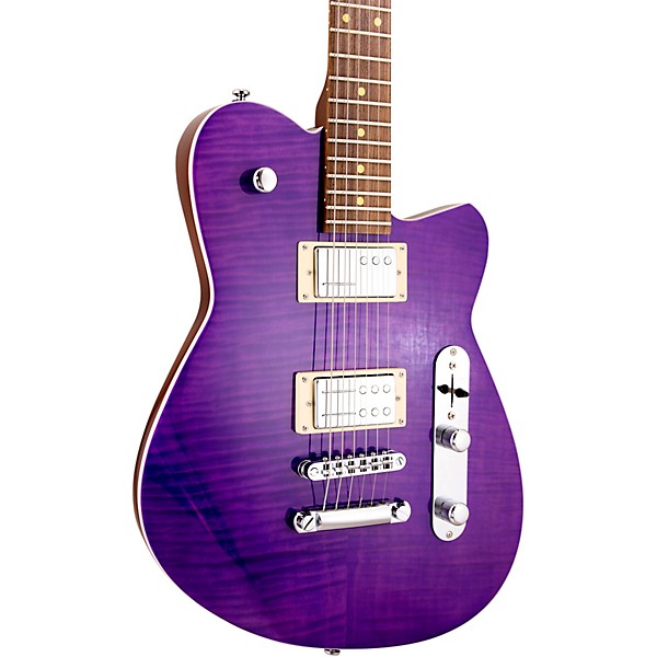 Open Box Reverend Charger RA Dark Roasted Pau Ferro Fingerboard Electric Guitar Level 1 Purple
