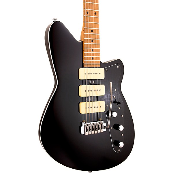 Reverend Jetstream 390 Roasted Maple Fingerboard Electric Guitar Midnight Black