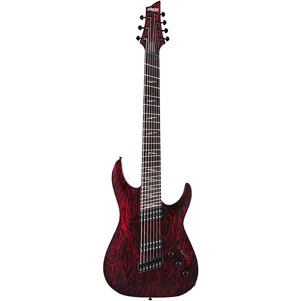 Schecter Guitar Research C-7 MS Silver Mountain 7-String Multiscale Electric Guitar Blood Moon