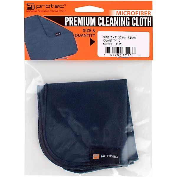 Protec Microfiber Cleaning Cloths (Pair), 7" x 7"