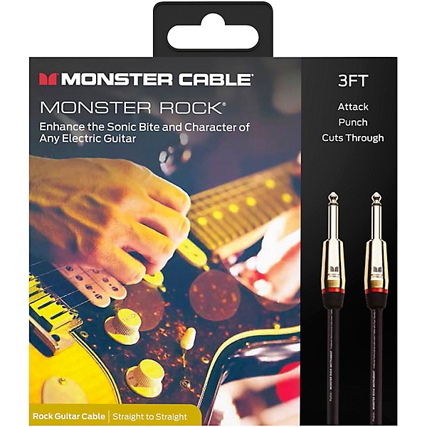 Monster Cable Prolink Rock Pro Audio Instrument Cable 3 ft. Black