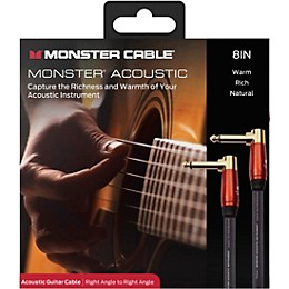 Monster Cable Prolink Acoustic Pro Audio Instrument Cable, Right Angle to Right Angle 8 in. Black