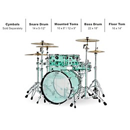 Open Box Design Series Acrylic 5-Piece Shell Pack With Chrome Hardware Level 1  Sea Glass