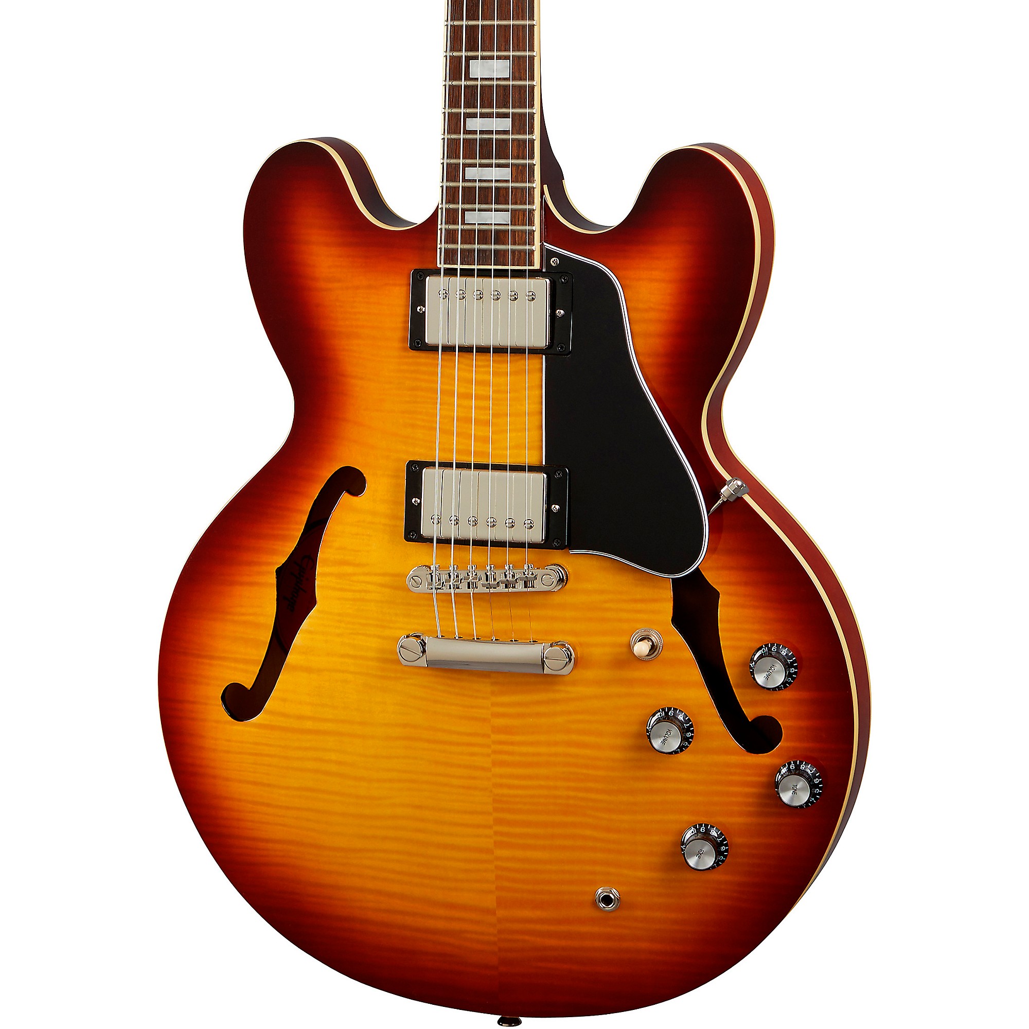 Open Box Epiphone ES-335 Figured Semi-Hollow Electric Guitar Level 1  Raspberry Tea Burst