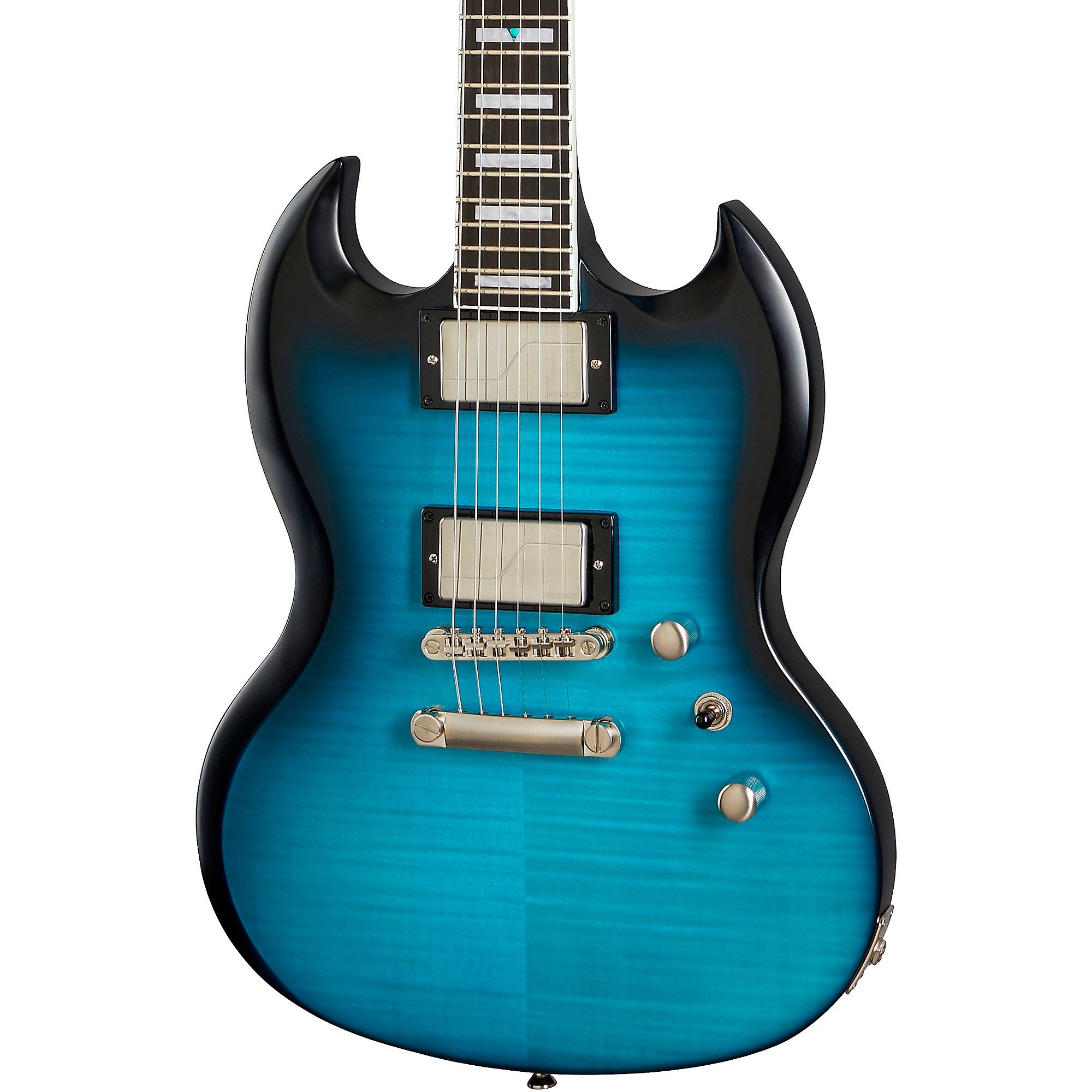 Open Box Epiphone SG Prophecy Electric Guitar Blue Tiger Aged 