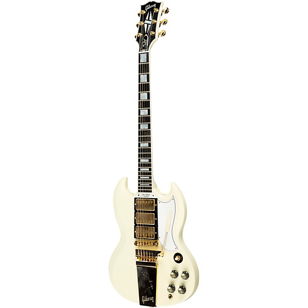 Gibson Custom 1963 Les Paul SG Custom Reissue 3-Pickup With Maestro VOS Electric Guitar Classic White