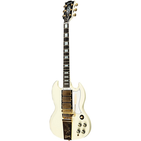 Gibson Custom 1963 Les Paul SG Custom Reissue 3-Pickup With Maestro VOS Electric Guitar Classic White