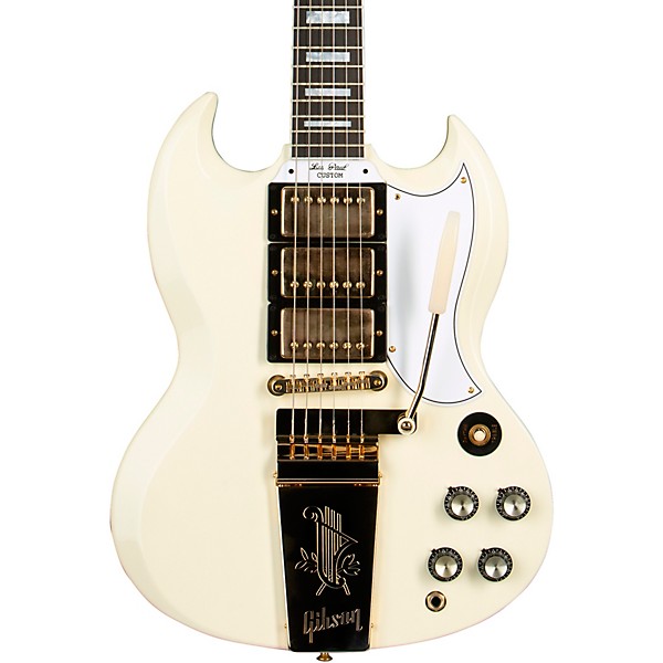 Gibson Custom 1963 Les Paul SG Custom Reissue 3-Pickup With Maestro VOS Electric Guitar Classic White