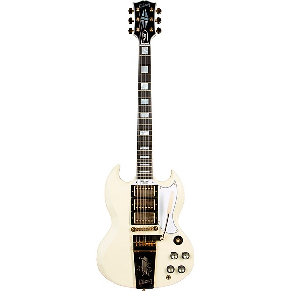 Gibson Custom 1963 Les Paul SG Custom Reissue 3-Pickup With Maestro VOS Electric Guitar Classic White