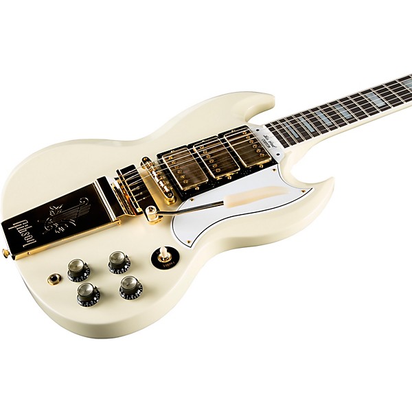 Gibson Custom 1963 Les Paul SG Custom Reissue 3-Pickup With Maestro VOS Electric Guitar Classic White