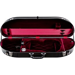 Bobelock Fiberglass Half-Moon Violin Case 4/4 Size Black Exterior, Wine Interior