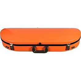 Bobelock Fiberglass Half-Moon Violin Cas... Bobelock Fiberglass Half-Moon Violin Case 4/4 Size Orange Exterior, Blue Interior