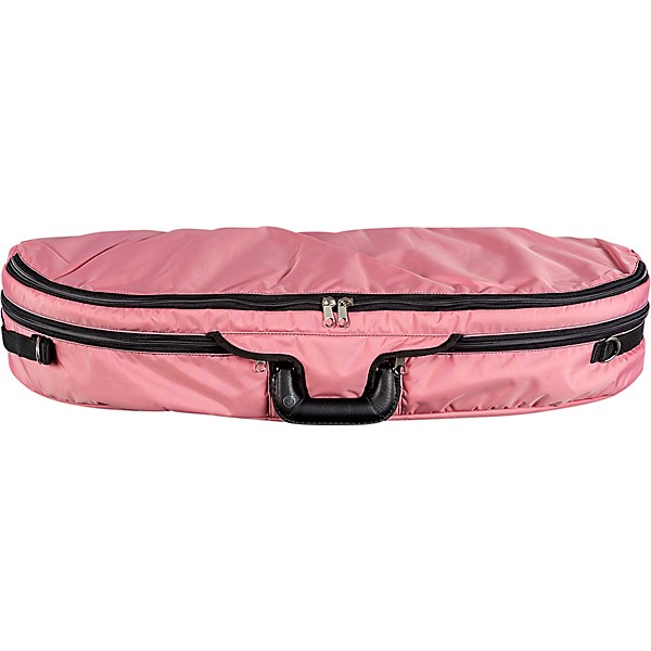 Bobelock Fiberglass Half-Moon Violin Case 4/4 Size Pink Exterior, Gray Interior