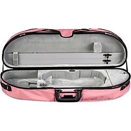 Bobelock Fiberglass Half-Moon Violin Case 4/4 Size Pink Exterior, Gray Interior