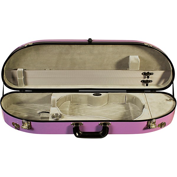 Bobelock Fiberglass Half-Moon Violin Case 4/4 Size Purple Exterior, Gray Interior