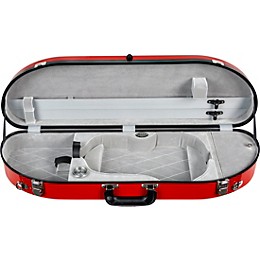 Bobelock Fiberglass Half-Moon Violin Case 4/4 Size Red Exterior, Gray Interior