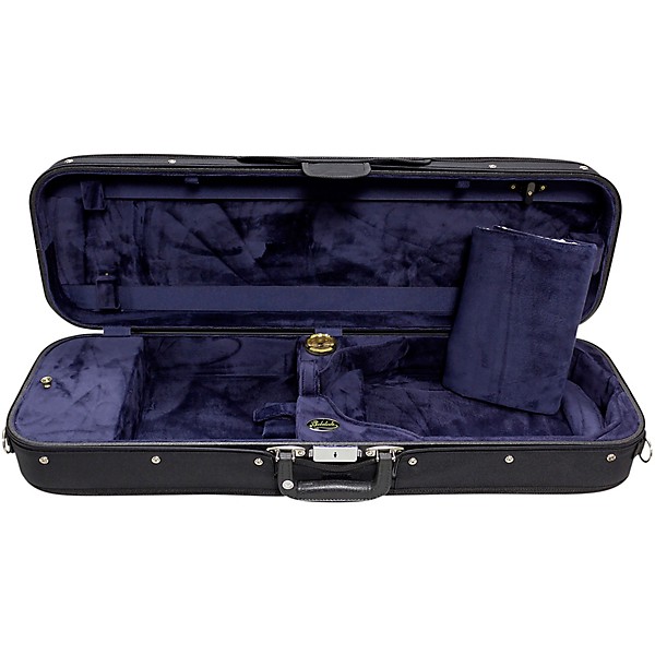 Bobelock Oblong Suspension Violin Case 4/4 Size Black Exterior, Blue Interior