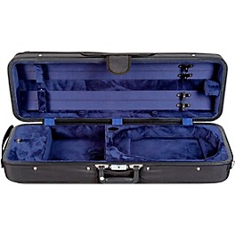 Bobelock Featherlite Oblong Suspension Violin Case 4/4 Size Black Exterior, Blue Interior