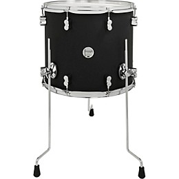 PDP by DW Concept Maple Floor Tom with Chrome Hardware 16 x 14 in. Satin Black
