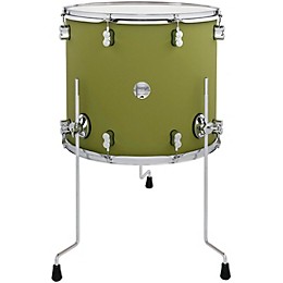 PDP by DW Concept Maple Floor Tom with Chrome Hardware 18 x 16 in. Satin Olive