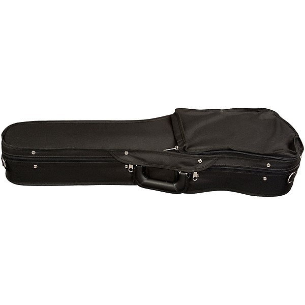 Bobelock Slim Shaped Woodshell Suspension Violin Case 4/4 Size Black Exterior, Wine Interior