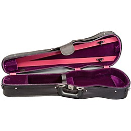 Bobelock Slim Shaped Woodshell Suspension Violin Case 4/4 Size Black Exterior, Wine Interior