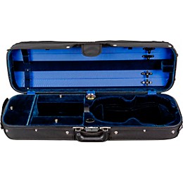 Bobelock Hill Style Professional Oblong Suspension Violin Case 4/4 Size Black Exterior, Blue Interior