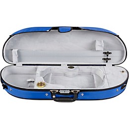 Bobelock Puffy Style Half-Moon Woodshell Suspension Violin Case 4/4 Size Blue Exterior, Gray Interior