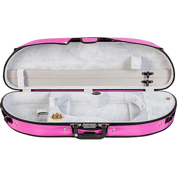 Bobelock Puffy Style Half-Moon Woodshell Suspension Violin Case 4/4 Size Purple Exterior, Gray Interior