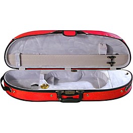 Bobelock Puffy Style ... Bobelock Puffy Style Half-Moon Woodshell Suspension Violin Case 4/4 Size Red Exterior, Gray Interior