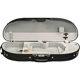 Bobelock Half-Moon Woodshell Suspension Violin Case 4/4 Size Black Exterior, Gray Interior